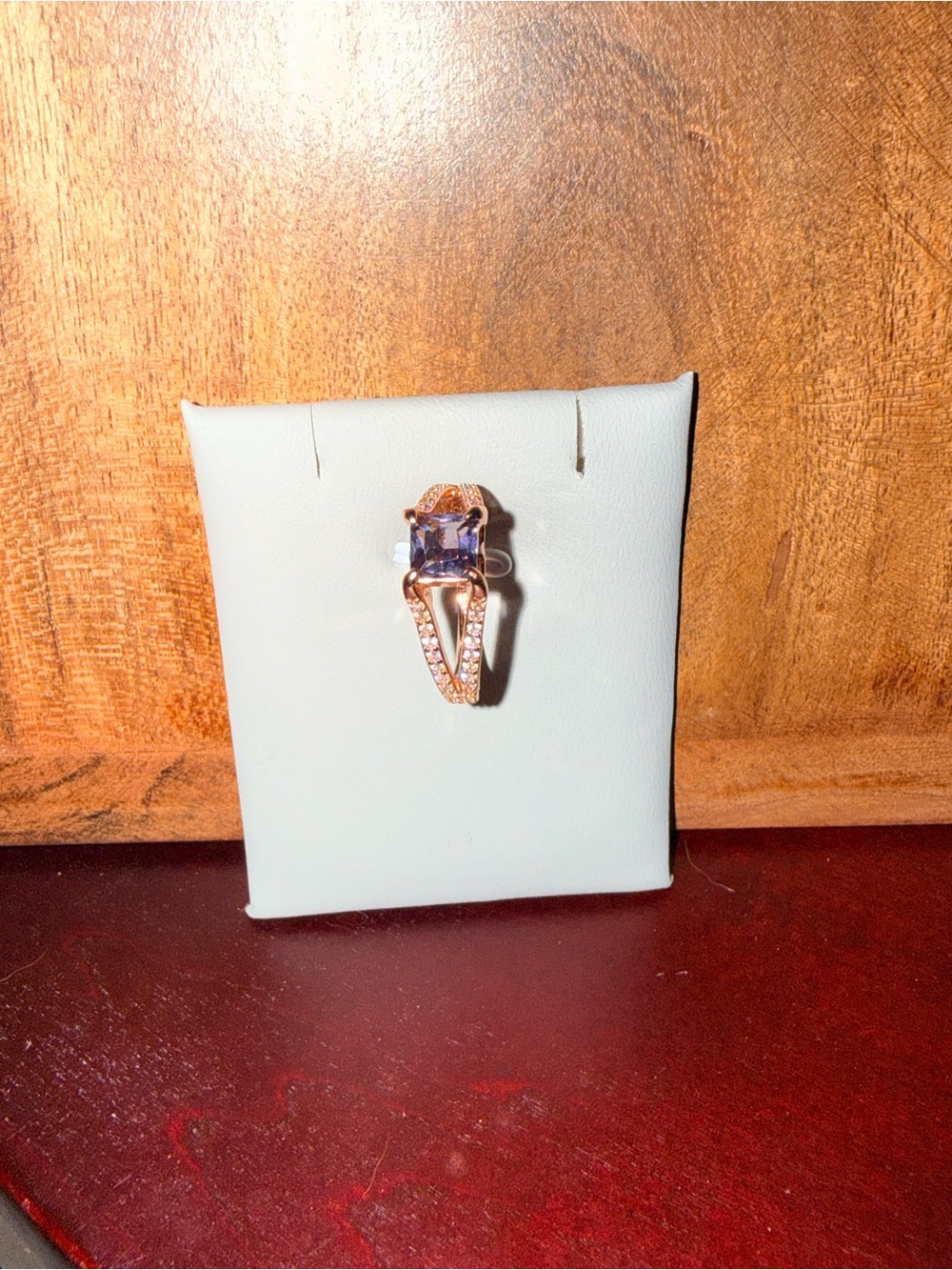Rose Gold Ring with Purple Center Stone - Picture 1 of 3